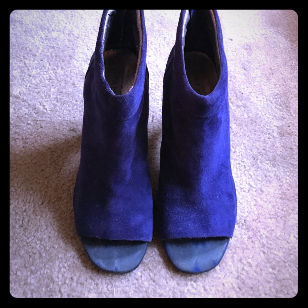 Rare Royal Blue Steve Madden Peeptoe Booties