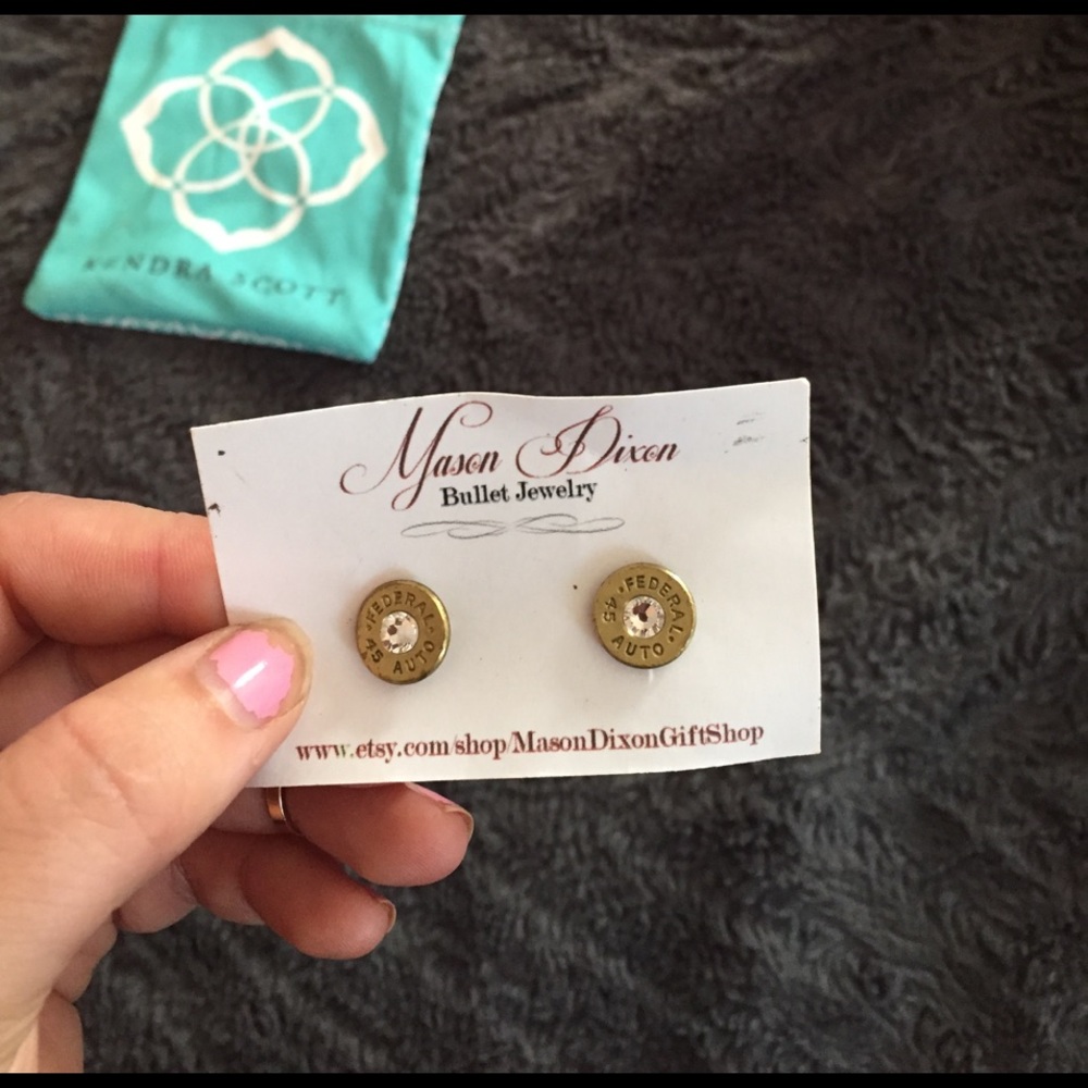 Bullet jeweled cuff links