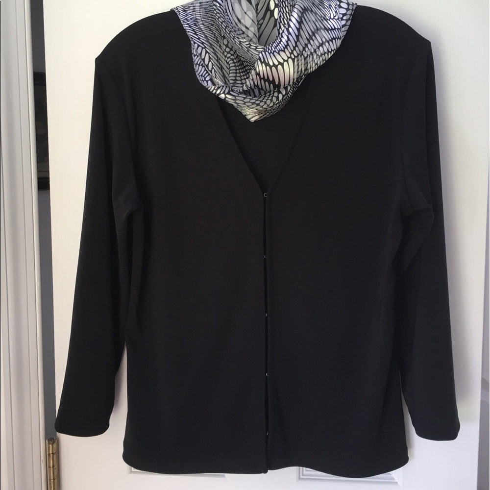 🐚 Ann Taylor Black Knit Cardigan - w/Scarf 🐚