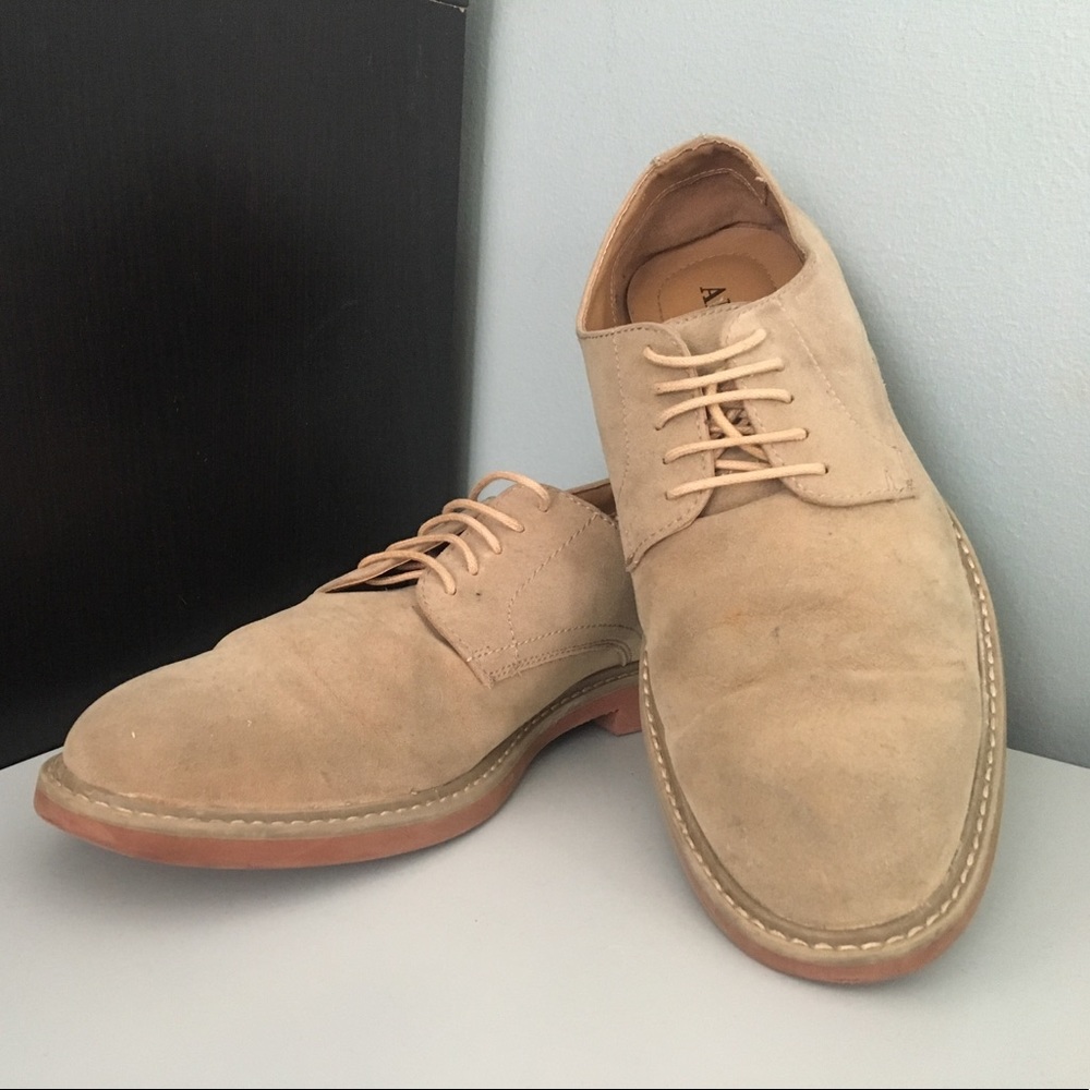 Alfani Tan Leather Suede Derby Men's Shoes