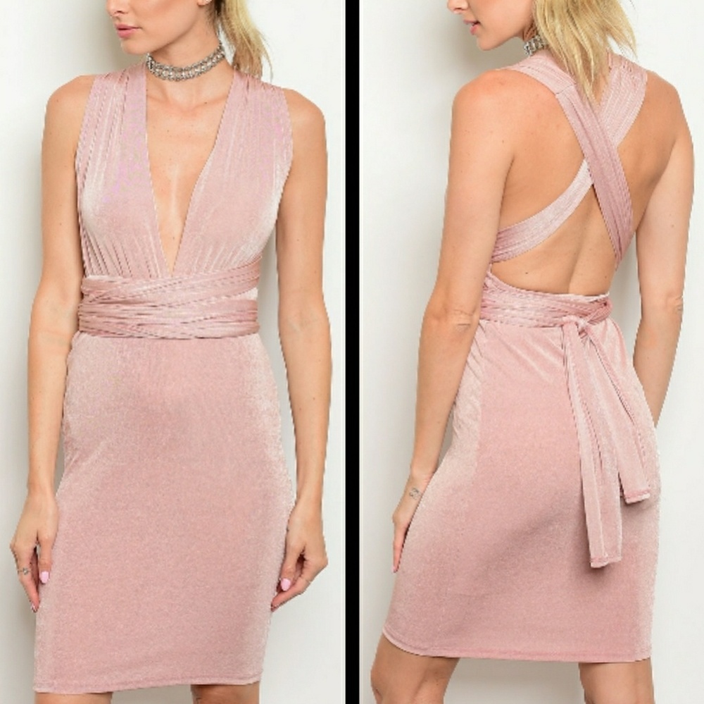 AUDRINA MAUVE SHORT MULTIWAY DRESS - Picture 7 of 7