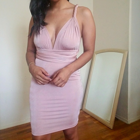 AUDRINA MAUVE SHORT MULTIWAY DRESS - Picture 5 of 7