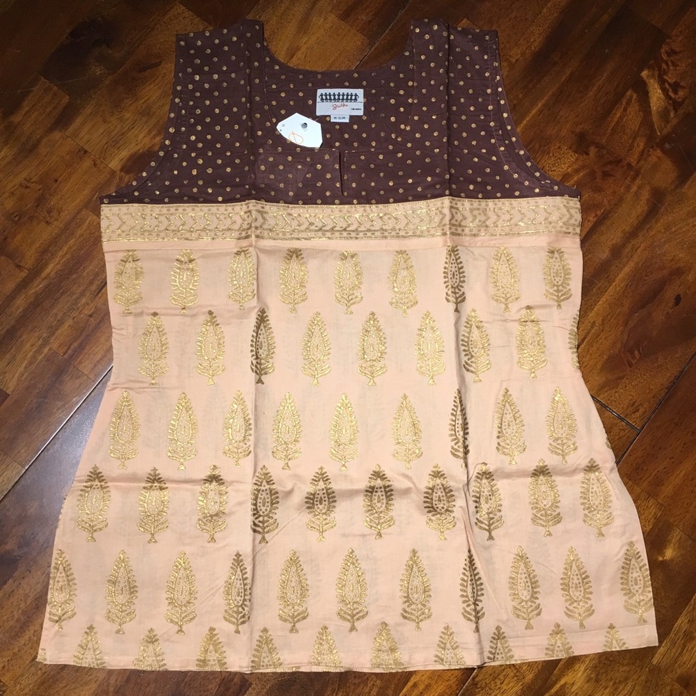 Cotton sleeveless ethnic stylish tunic top