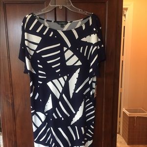 Lauren Ralph Lauren Navy Ivory Dress