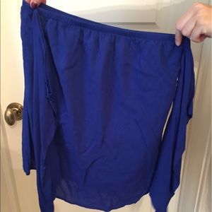 Royal Blue Off the shoulder top from Tobi
