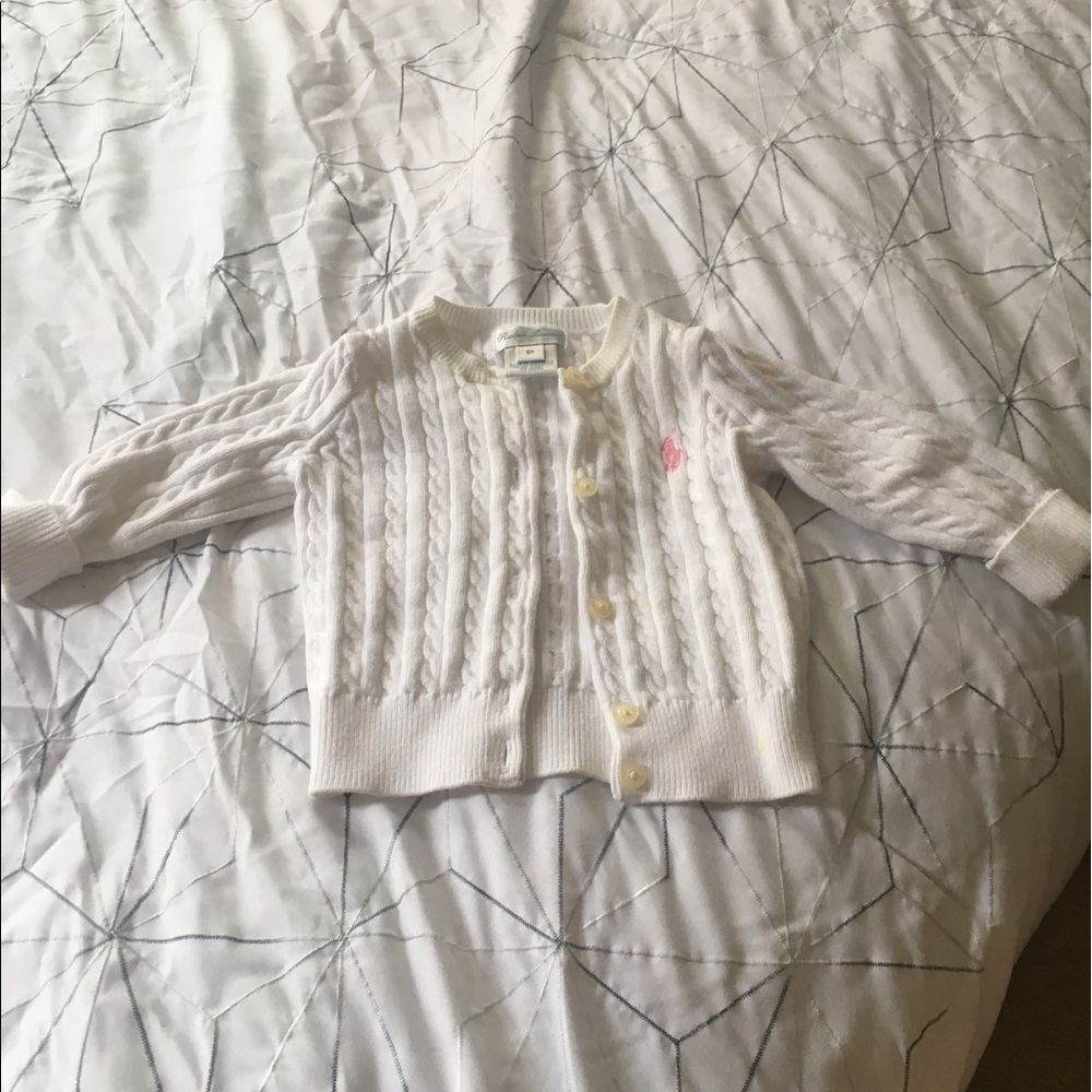 Baby's white Ralph Lauren sweater