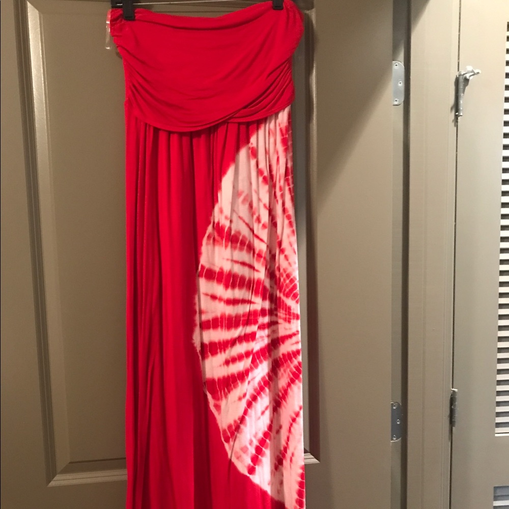 Red maxi dress