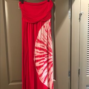 Red maxi dress