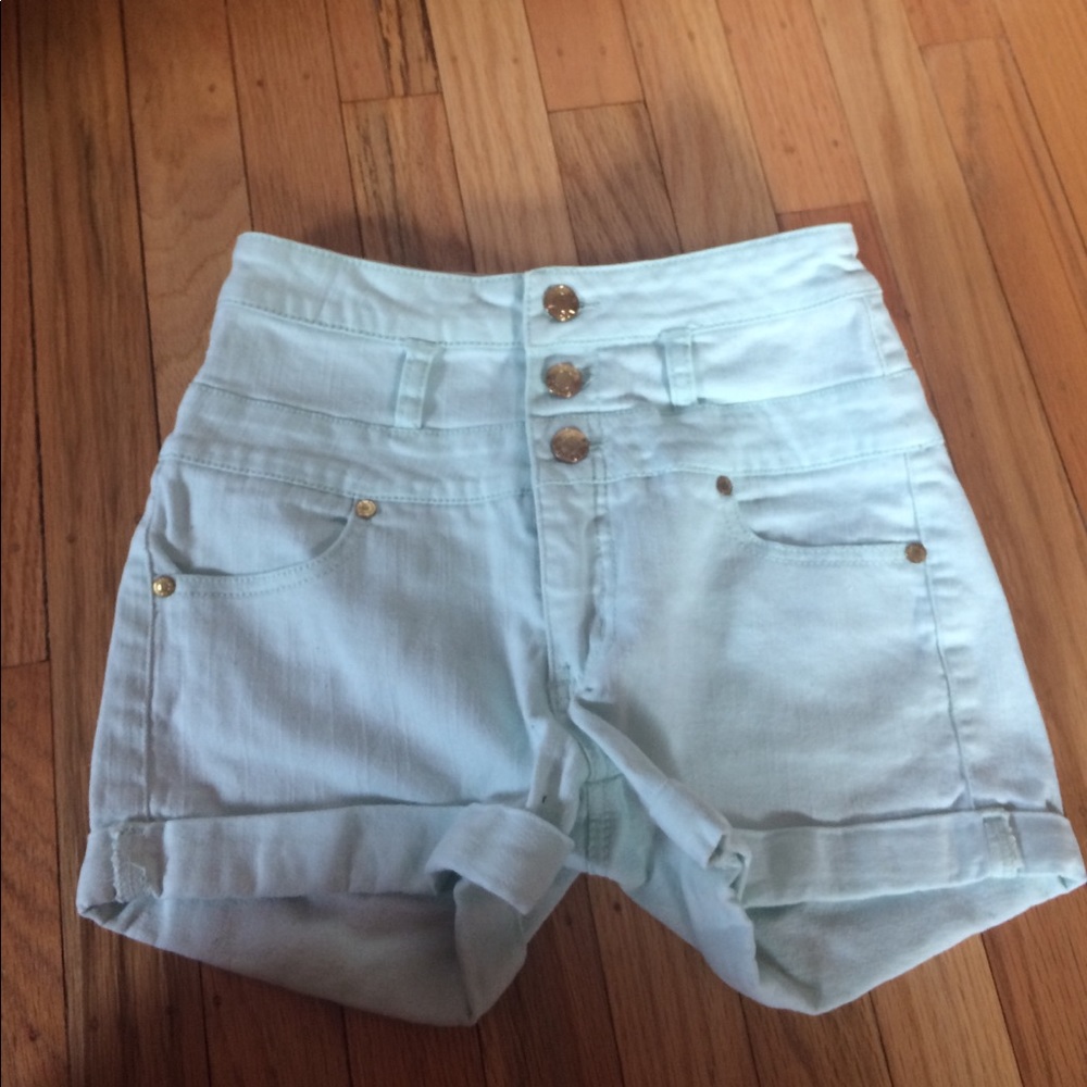 High wasted gold detail shorts