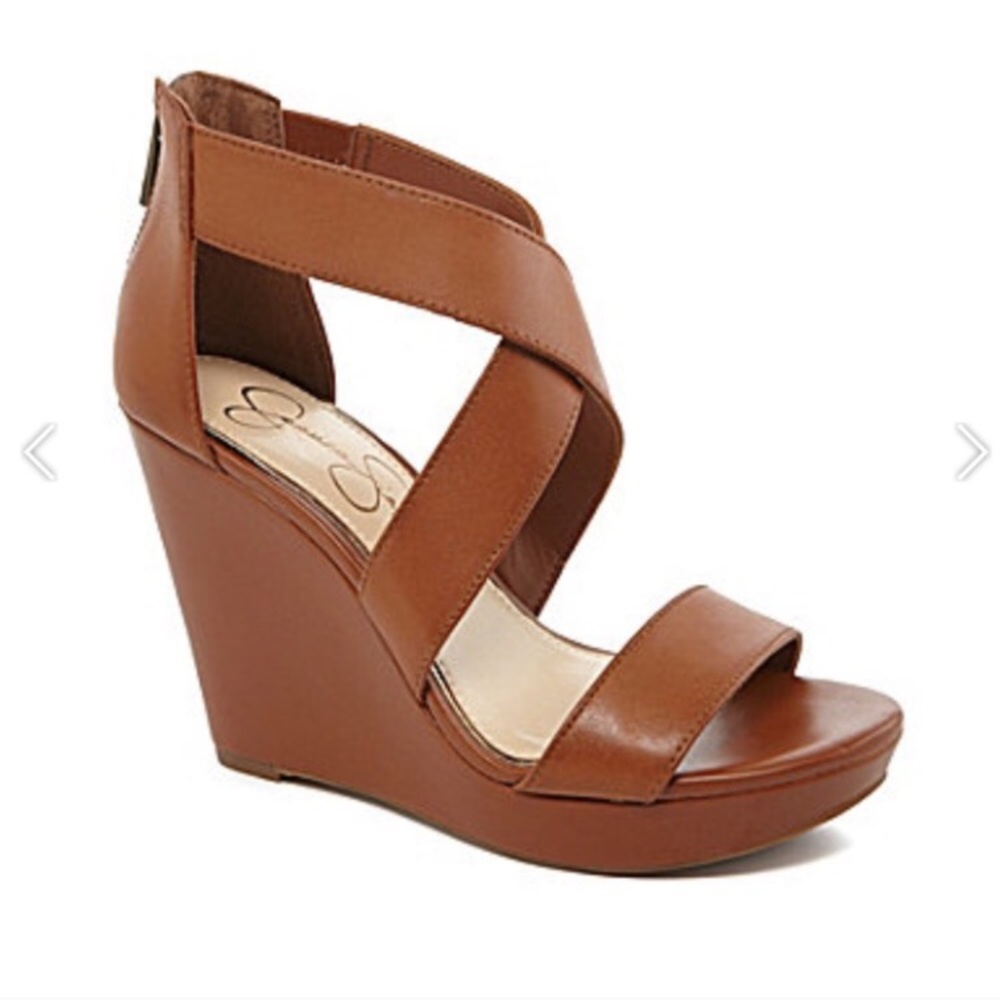 Jessica Simpson brown wedges 7.5