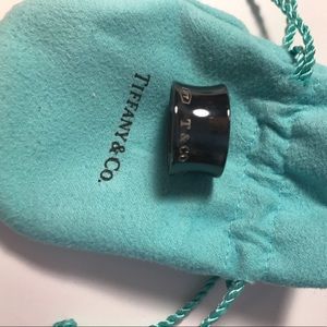 Thick black Tiffany 1837 collection ring. Size 6.