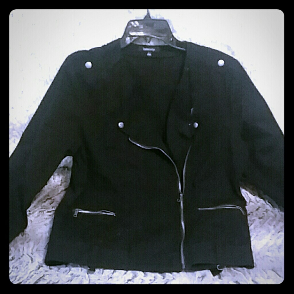 Black Cotton Motor Jacket