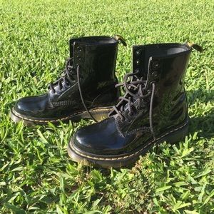Brand New Doc Marten Boots in Shiny Black Leather