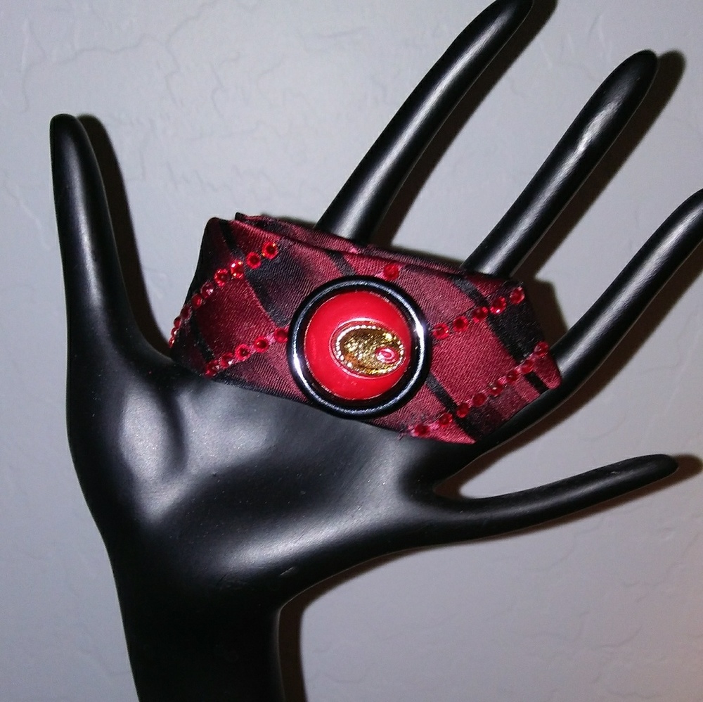 Red silk tie bracelet