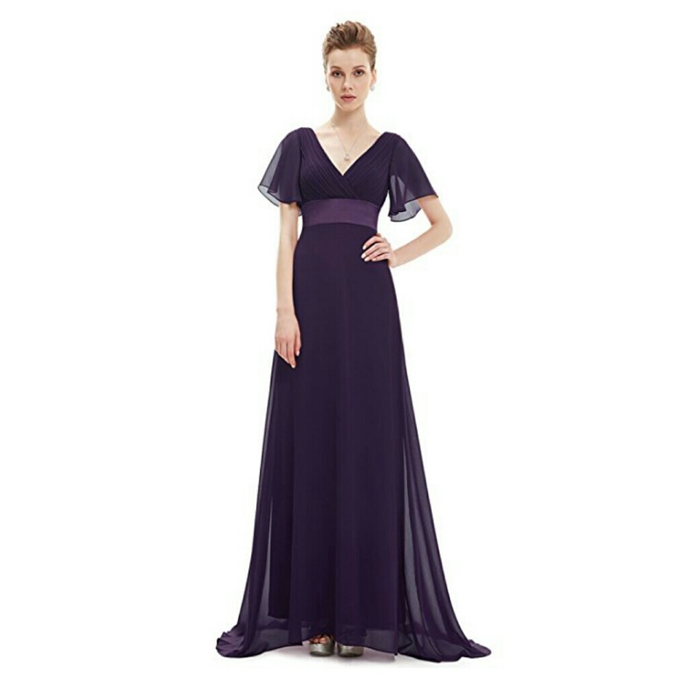 V Neck Evening Gown