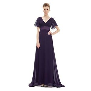 V Neck Evening Gown