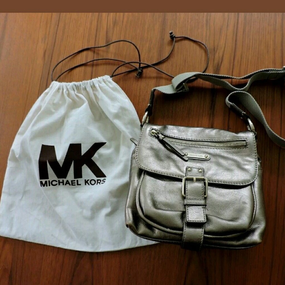 Michael Kors Crossbody Leather Metallic Gold