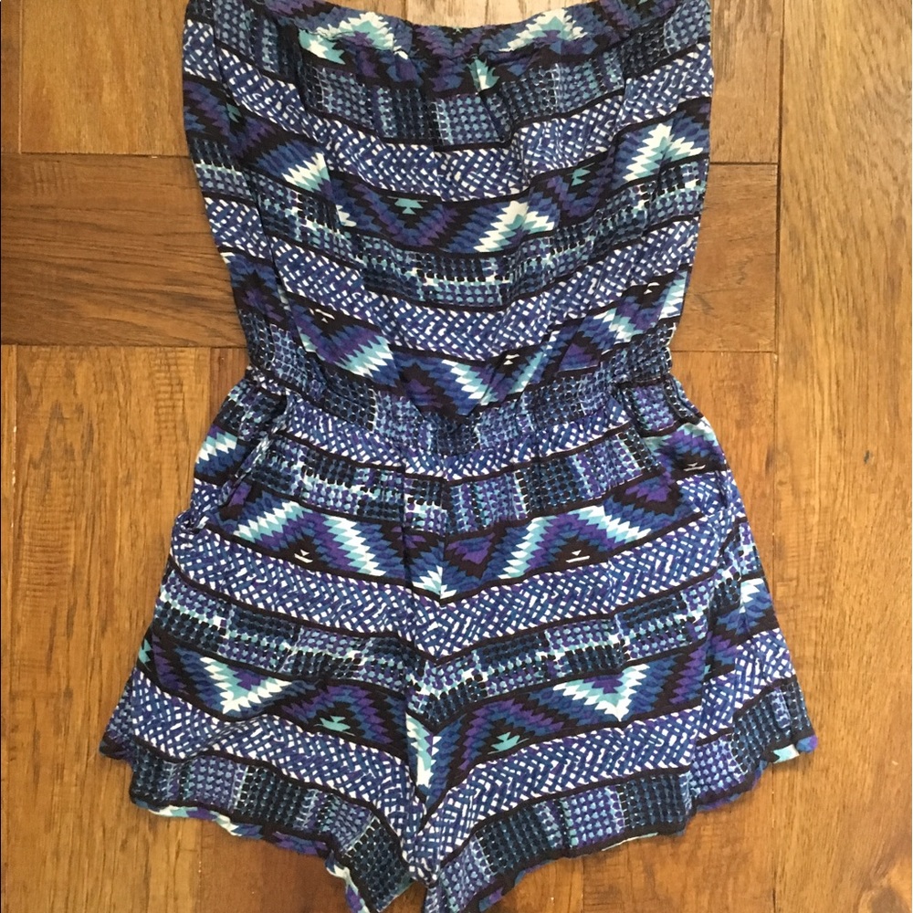 Angie blue patterned romper