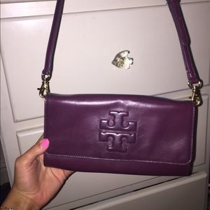 Purple tory burch side bag light wear