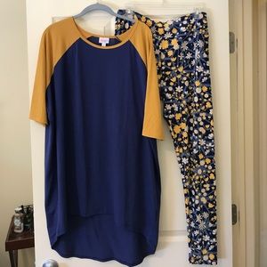 LulaRoe Irma size large and matching TC leggings