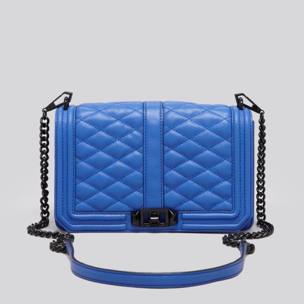 Blue Crossbody - Quilted Love With Black Hardware