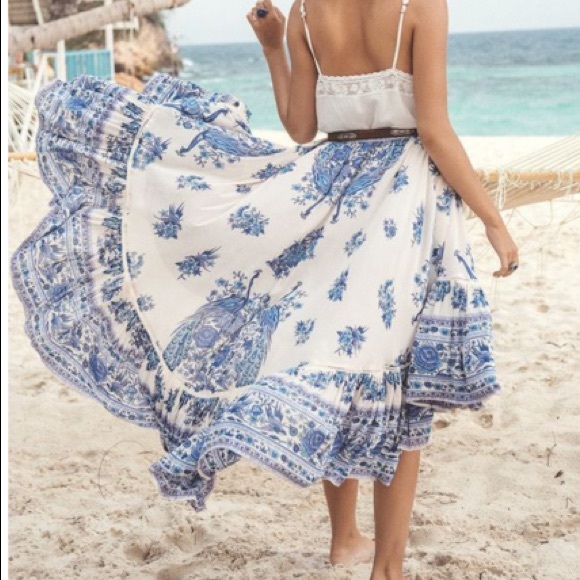 🌸Host Pick🌸 Last 2! Boho Tribal Print Floral Maxi Skirt - Picture 2 of 6