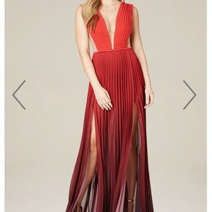 Bebe Ombre Pleated Gown