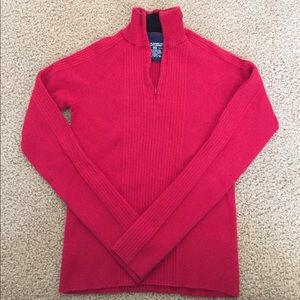 Red Ralph Lauren Half-Zip Red Sweater, size small.
