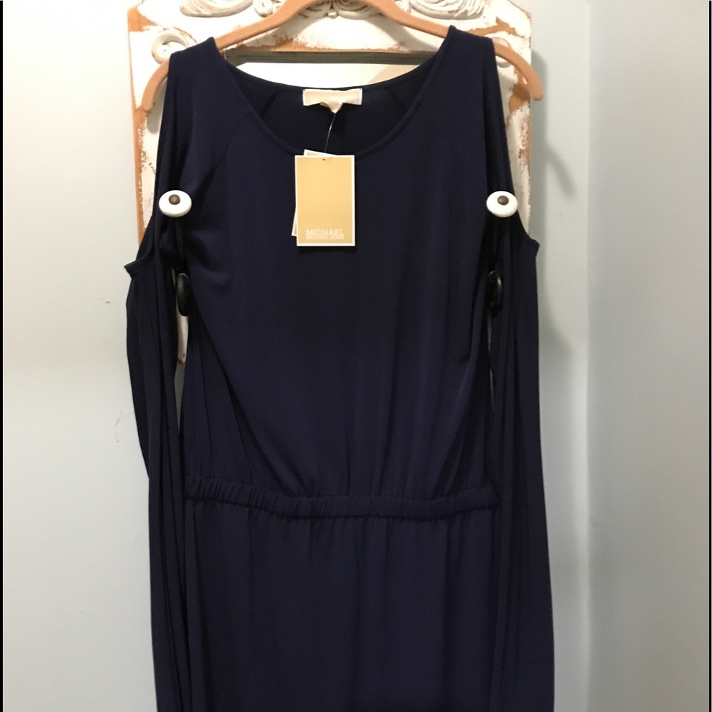 Michael Kors cold shoulder dress- Navy