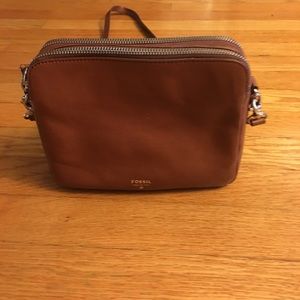 Fossil brown leather crossbody