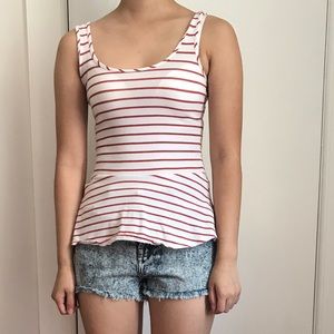 White striped peplum top
