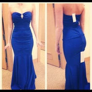 Blue Caché Dress and Scarf