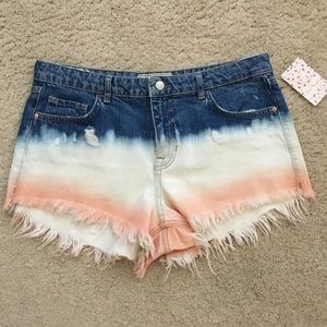 Free People Dip dye cut off shorts