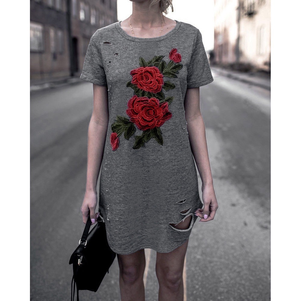 Last 2! Floral Embroidered Dress - Picture 4 of 8