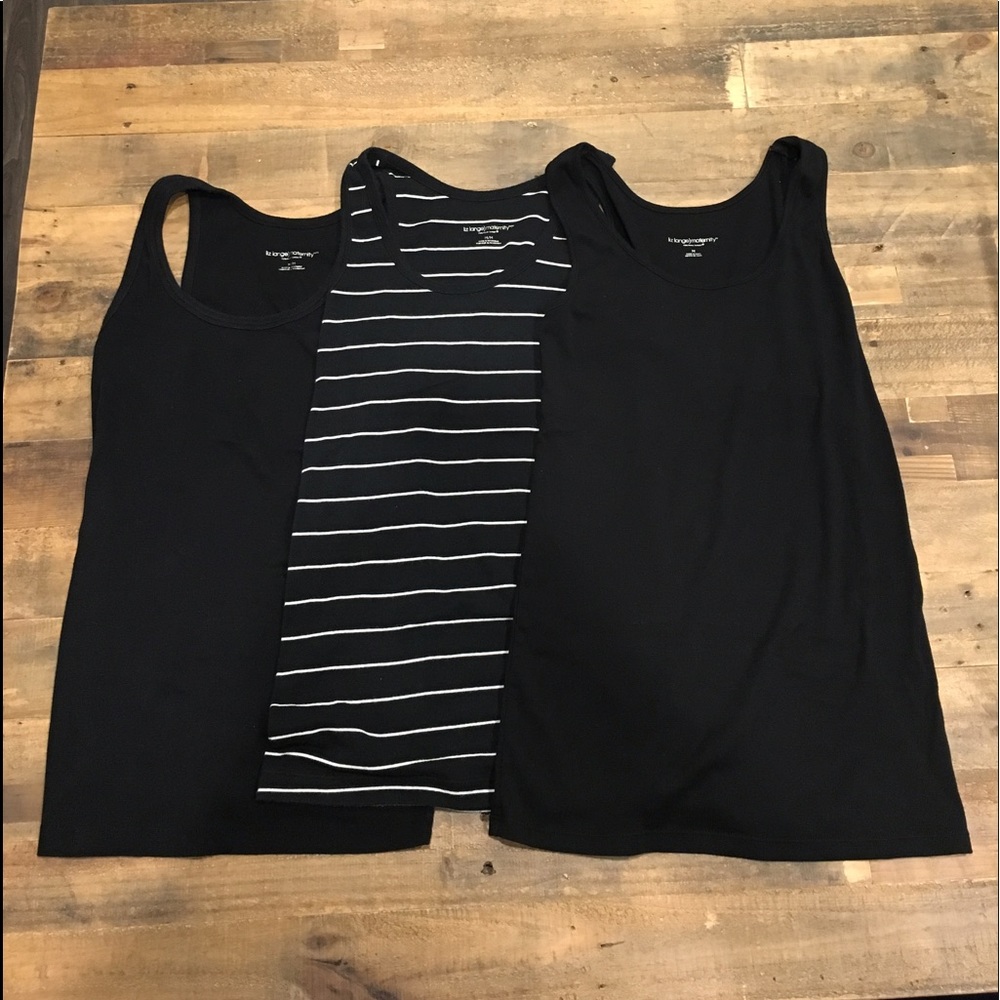 Set of three maternity tanks.