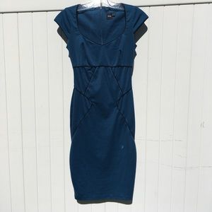Asos blue with black piping dress