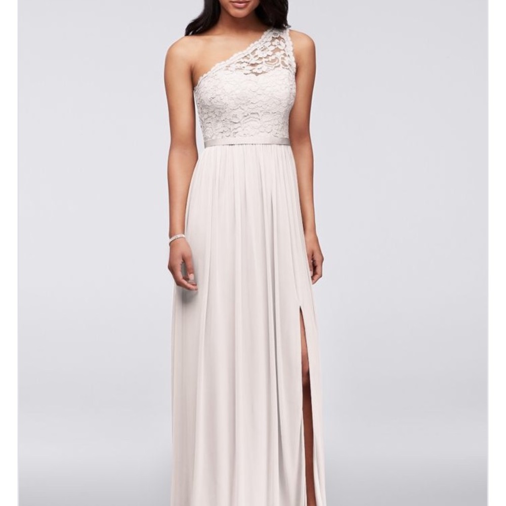 Davids Bridal One Shoulder Dress