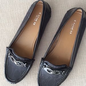 Coach Flats/Loafers Black w/patent trim NEW