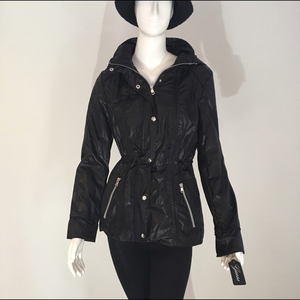 GUESS Lightweight Water-Resistant Rain Jacket