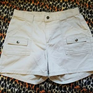 Riders Tan Jean Shorts w/Cargo Pockets. Sz 10