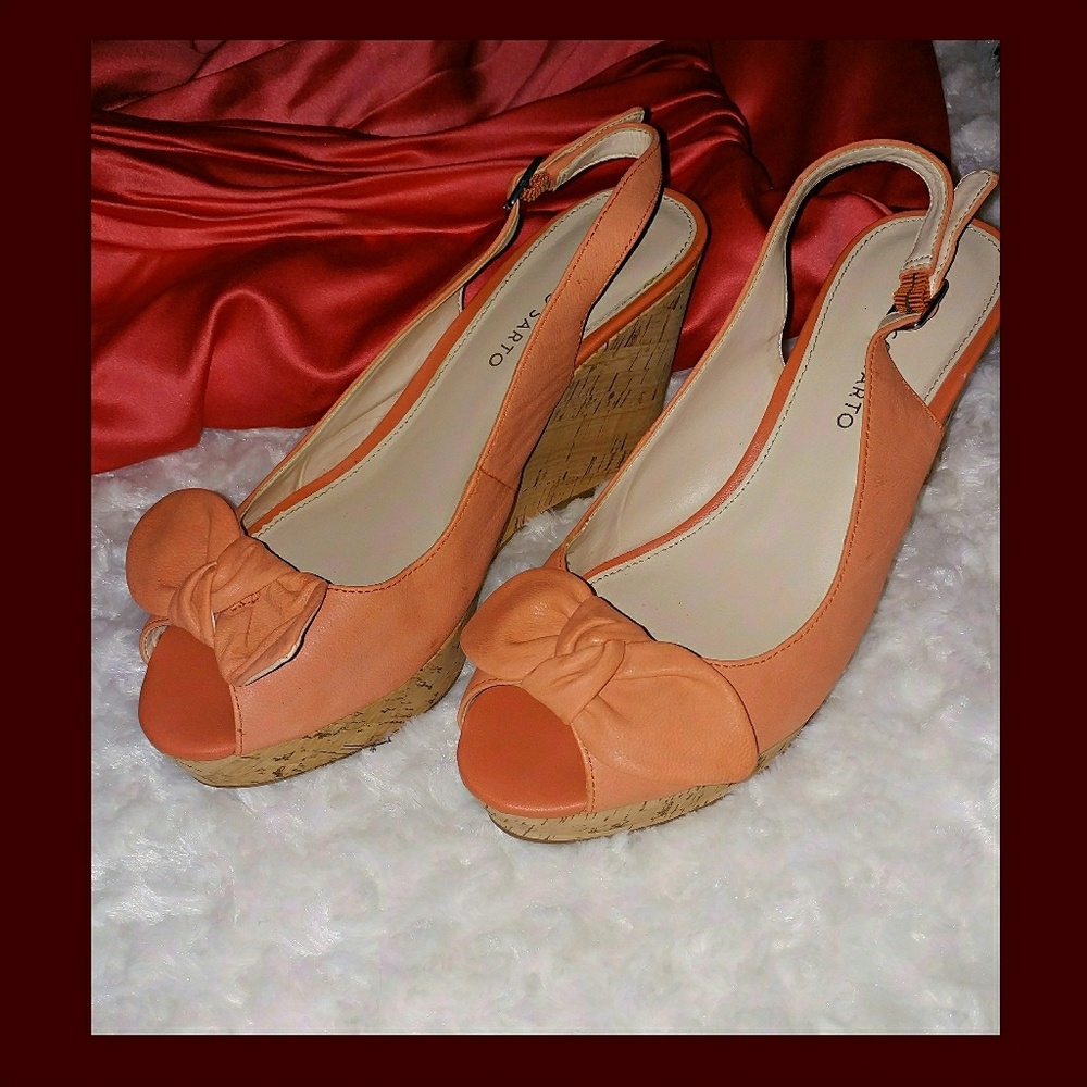 Franco Sarto Vassi Women US 9 Pink Wedge Sandal