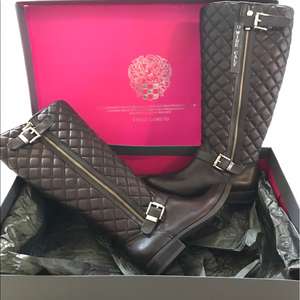 VINCE CAMUTO QUILTED RIDING BOOTS BRAND NEW! Sz 6