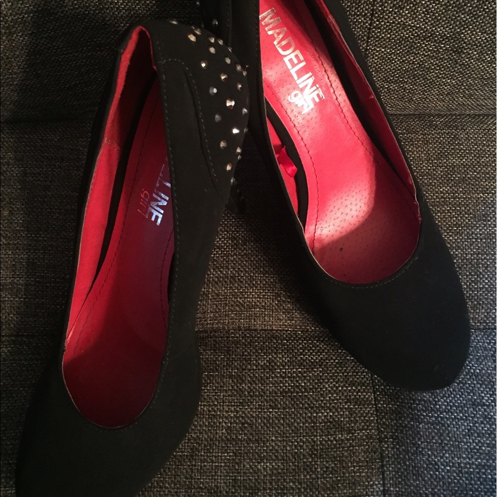 Madeline Girl-Black Studded Heels