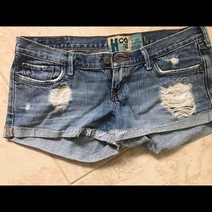Hollister Denim shorty shorts.