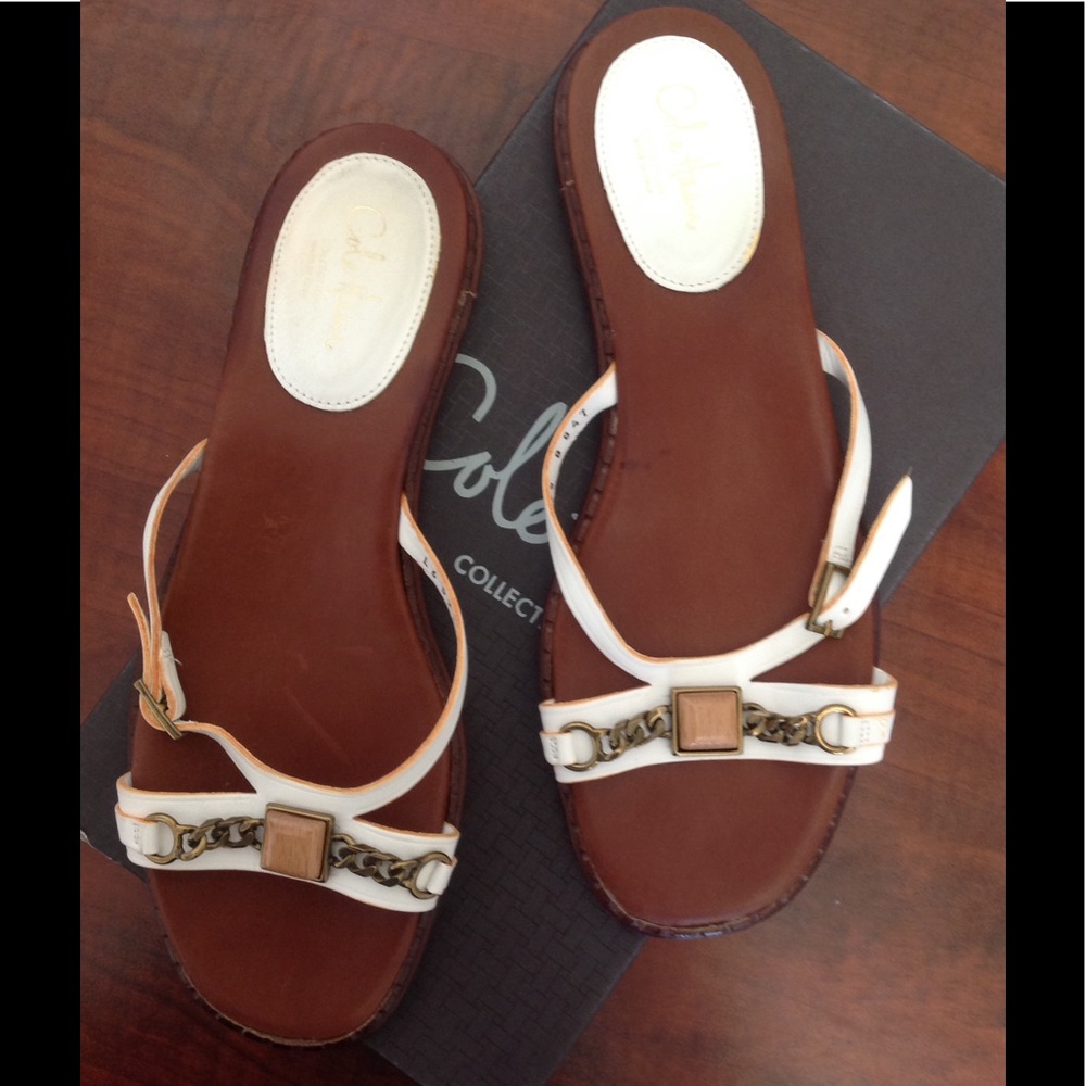 SOLD!!! Cole Haan White Slide Sandals