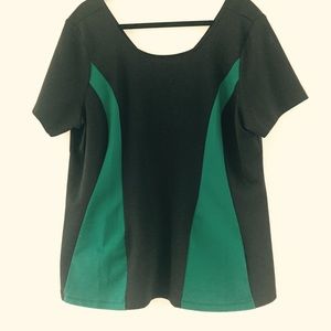 Eloquii Colorblock Peplum Shortsleeve Top Size 22
