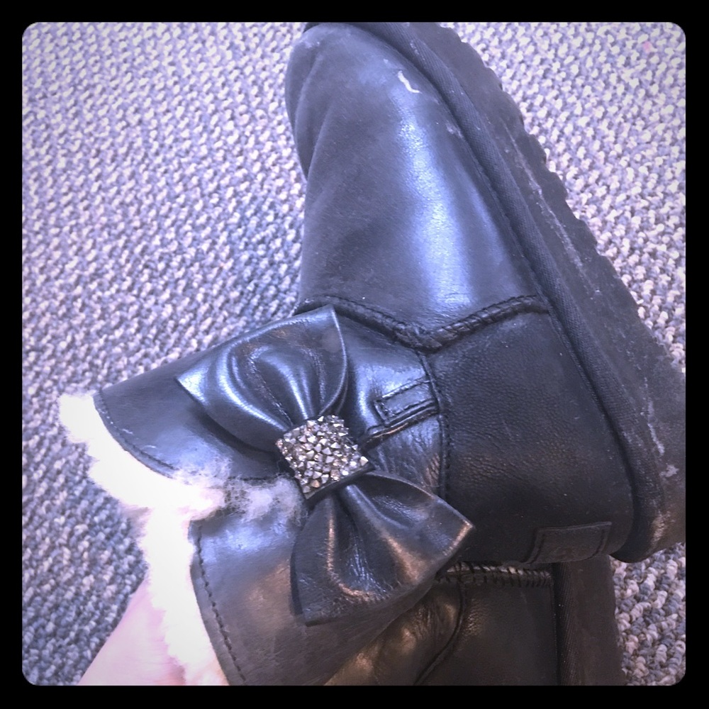 UGG Leather Bling ribbon buckle Boot super rare