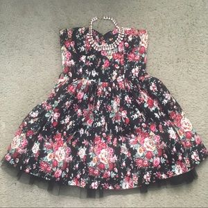 Strapless floral dress