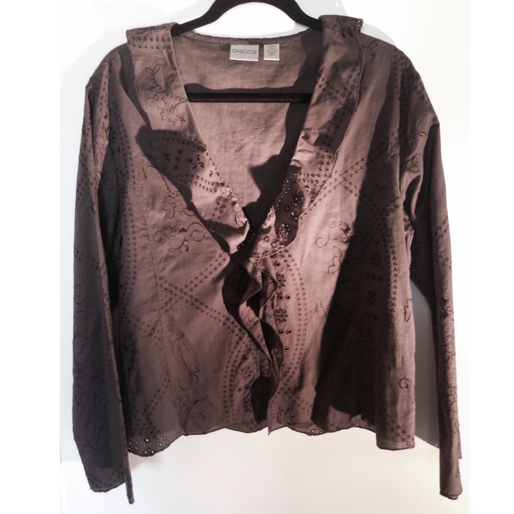 Flirty Chico's Eyelet Blouse