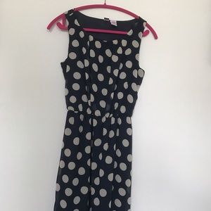Navy polkadot dress